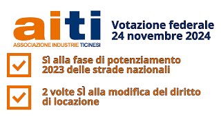 Votazione 24 novembre 2024  lAssociazione delle Industrie ticinesi prende posizione sui due temi [upl. by Lladnarc]