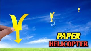 Paper Helicopter  How to make paper helicopter  Flying paper helicopter [upl. by Husain852]