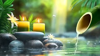 Bamboo Water Fountain  Peaceful Piano amp Soft Rain 8 Hours Relaxing Music for Stress Relief Sleep [upl. by Krever191]