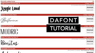 DAFONT TUTORIAL  How To Download FREE FONTS [upl. by Catlin]