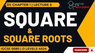 Square and Square Roots  Maths with Durre  IGCSE  O LEVELS [upl. by Androw]