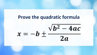 Deriving the quadratic formula by completing the square grade12algebra basicalgebra [upl. by Choong248]