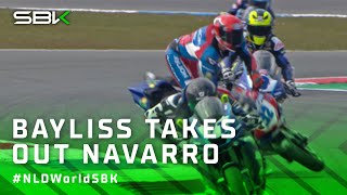 Bayliss and Navarro CRASH in FP1 😮  NLDWorldSBK 🇳🇱 [upl. by Lupe]