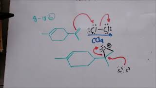 Mecanismo y productos principales de la reacción del limoneno con Cloro en CCl4 [upl. by Gnart]