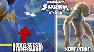 Hungry Shark World KEMPY FOOT EL Bigfoot CON CARA DE KEMPY  EL ROBOT HUNDIDO SE ESTA DESPERTANDO [upl. by Grimbald]