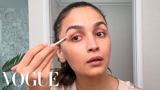 Alia Bhatts Guide to Ice Water Facials amp FoundationFree Makeup  Beauty Secrets  Vogue [upl. by Apollus595]