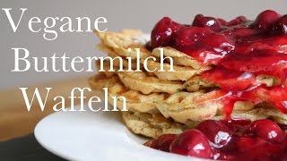 Vegane ButtermilchWaffeln  Machs Vegan [upl. by Dnomhcir706]