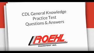 2020 CDL Practice Test  General Knowledge  Questions and Answers [upl. by Pacheco286]