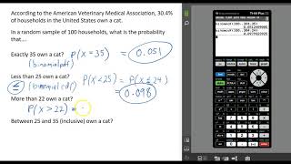 Binomial Probabilities with calculator [upl. by Arikihs]