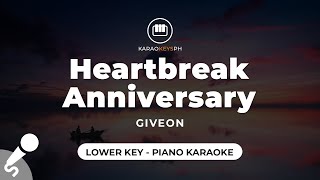 Heartbreak Anniversary  Giveon Lower Key  Piano Karaoke [upl. by Ayital]