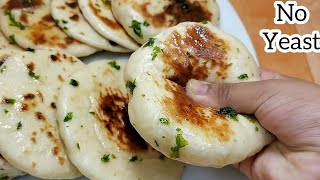 Pita Bread in 10 minutes without Yeast  No Oven Anyone Can Make Pita Bread Recipe [upl. by Ganley60]