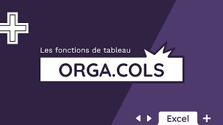 La fonction ORGACOLS  Tuto Excel [upl. by Notlit]