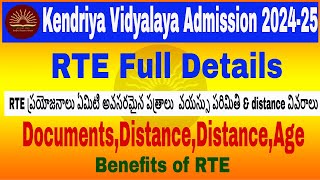 Kendriya Vidyalaya Admission 202425  KVS RTE process Age Eligibility Document Distance KV [upl. by Ennayt126]