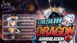 PoD Dragon Annihilation Episode 1  42B Damage in a Single Run Fire  파괴의 힘 나 혼자만 레벨업 [upl. by Nahum883]