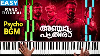 Anjaam Pathiraa BGM Piano Tutorial  Anjam Pathira Villain Psycho Bgm Status  Malayalam Piano Notes [upl. by Southworth]