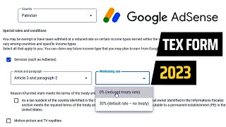 How to submit Tax information in Google Adsense 2023  YouTube Adsense Tax Form [upl. by Snave]