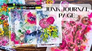 Loose Watercolors and Flowers in my Junk Journal  Mixed Media Art Tutorial [upl. by Wallraff]