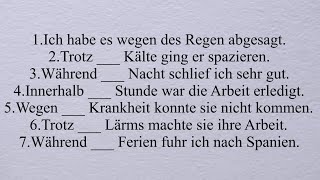 des der seiner eines einer ihrer wegen trotz während innerhalb Dativ A1 A2 B1 B2 [upl. by Ademordna]