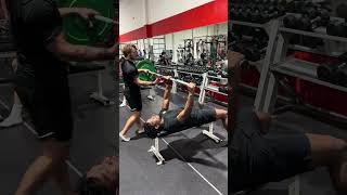 Worlds HARDEST Bench Press Offset Leverage Bench Press NFL pro Kingsley Enagbare [upl. by Doble]