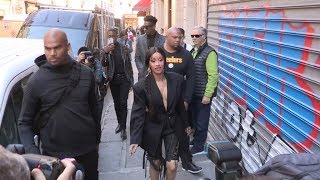 Cardi B arrives by walk at Mugler Fashion Show in Paris [upl. by Yruoc]