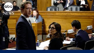 Moment Mark Zuckerberg apologizes to families of children harmed online [upl. by Pelagias551]