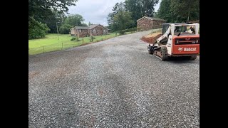 Roller Compacting 57 stone for driveway [upl. by Akived]