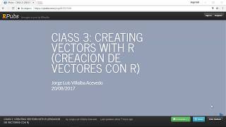 CLASS 3 CREATING VECTORS WITH R [upl. by Onateyac]