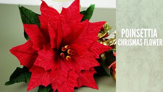 Poinsettia Christmas flower DIY [upl. by Irdua]