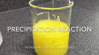 Demonstration Precipitation Reaction of Potassium Iodide and Lead Nitrate [upl. by Calhoun]