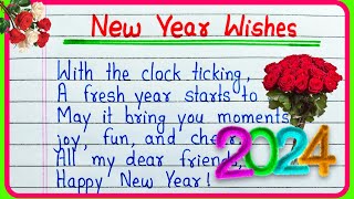 Happy New Year 2024 wishes messages greetings  Happy New Year messages in English [upl. by Llehsar]