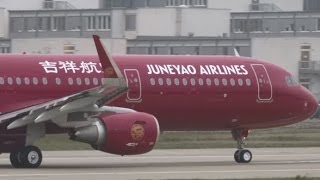 Airbus A321 Juneyao Airlines Rejected take off RTO in Hamburg B1808 [upl. by Natividad]