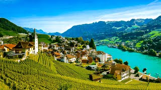 Beautiful Switzerland🇨🇭The most charming villages of the St Gallen Rhine Valley 🫶 4KHDR [upl. by Bridges]