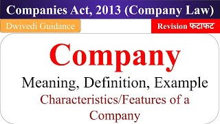 Companies Act 2013 Companies act Characteristics of Companies company law revision mba bcom [upl. by Bork]