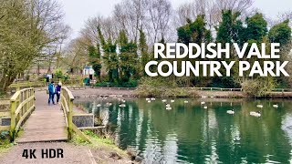 Reddish Vale Country Park 4K  Parks In Greater Manchester [upl. by Arodnahs]