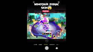 Minotaur Zodiac Skin Skill😱 mlbbshorts shortsviral [upl. by Gerlac]