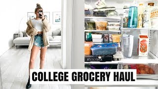 GROCERY HAUL WHAT I EAT IN A WEEK IN COLLEGE [upl. by Adnylem]