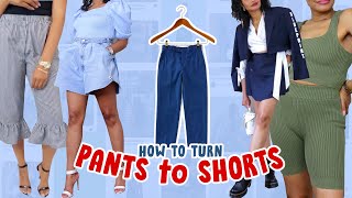 7 Cool Ways to Upcycle Pants into Shorts for Summer DIY Tutorial [upl. by Nossaj]