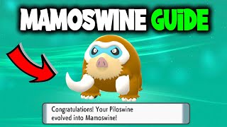 HOW TO EVOLVE PILOSWINE INTO MAMOSWINE ON POKEMON BRILLIANT DIAMOND AND SHINING PEARL [upl. by Izabel]