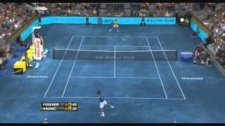 Federers great points vs Raonic Dropshot return [upl. by Sinnel]