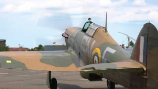 4K Spitfire and Hurricane startup and takeoff at Rochester [upl. by Hoover]