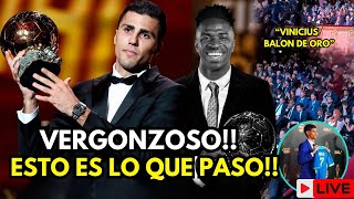 🚨Así FUE el INCOMODO MOMENTO en la PREMIACIÓN del BALÓN de ORO GRITOS de quotVINICIUS BALÓN DE OROquot [upl. by Dat]