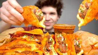 Cheesy BIRRIA Mexican Food Mukbang ASMR Quesa BIRRIA Tacos Burritos Consomé Chips Guacamole [upl. by Alled]