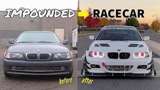 E46 Track car build in 12 minutes  Supercharged BMW 330ci  Insane custom race car transformation [upl. by Folly32]