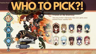 WHO SHOULD YOU CHOOSE FOR YOUR FREE 4 STAR CHARACTER  Genshin Impact Lantern Rite 44 [upl. by Nevar]