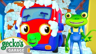 Baby Trucks Muddy Car Wash Adventure  Geckos Garage  Rob the Robot amp Friends  Funny Kids TV [upl. by Nnyledam]