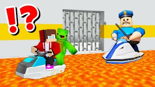 JJ and Mikey vs ROBLOX LAVA BARRYS PRISON RUN CHALLENGE in Minecraft  Maizen animation [upl. by Arevle367]