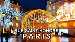 Paris France 4K HDR  Paris Christmas Lights  Paris Street Luxury Shops  Paris Christmas 2024 [upl. by Wadesworth]