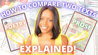 HOW TO COMPARE TWO POEMS OR TWO TEXTS IN A GCSE ESSAY GRADE 9 MODEL ANSWER FRAMEWORK amp EXPLANATION [upl. by Yenoh]