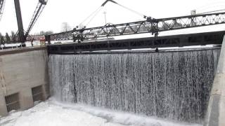 Watch St Marys River rush into Sault Ste Maries Poe Lock [upl. by Elbring612]