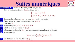 Suites numériques Exercice corrigé [upl. by Columbus]